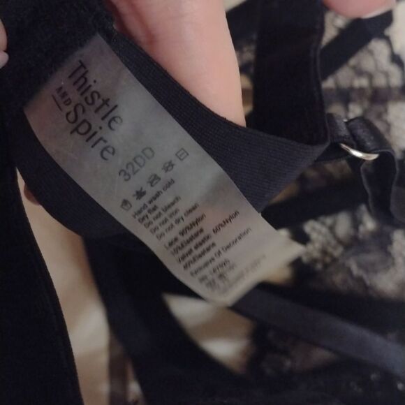 NWT Thistle and Spire Sidney Open Cup Bra Black 32DD - Picture 7 of 14
